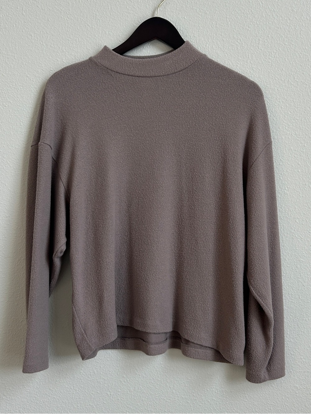 H&M Mauve-Taupe Relaxed Cowl Mock Neck Sweater